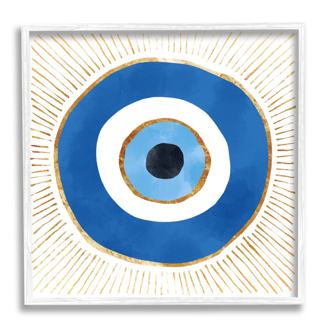 Stupell Industries Evil Eye Symbol Striped Rays Framed Giclee Art
